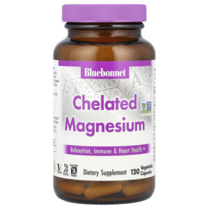 хелатный магний, 120 вегетарианских капсул (100 мг в 1 капсуле) — Bluebonnet Nutrition