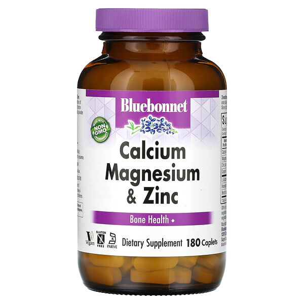 blb00699_v_19.jpg кальций, магний и цинк, 180 капсул — Bluebonnet Nutrition