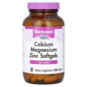 кальций, магний, цинк, 120 мягких желатиновых капсул — Bluebonnet Nutrition