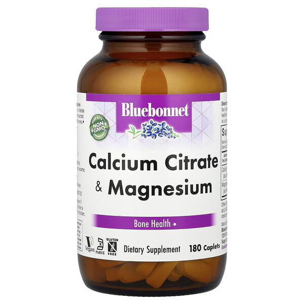 blb00718_v_45.jpg цитрат кальция с магнием, 180 капсул — Bluebonnet Nutrition