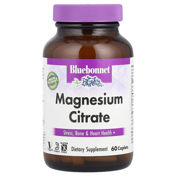 blb00729_v_24.jpg цитрат магния, 60 капсуловидных таблеток (200 мг в 1 шт.) — Bluebonnet Nutrition