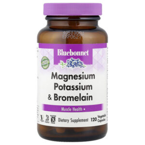 Магний, калий и бромелаин, 120 растительных капсул — Bluebonnet Nutrition