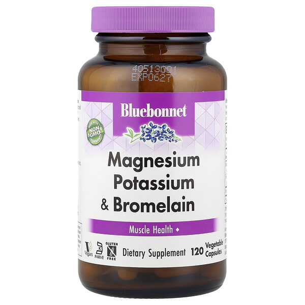 blb00733_v_59.jpg Магний, калий и бромелаин, 120 растительных капсул — Bluebonnet Nutrition