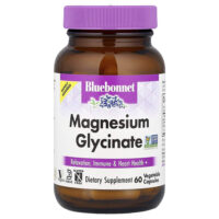 Глицинат магния, 60 растительных капсул (100 мг на капсулу) — Bluebonnet Nutrition