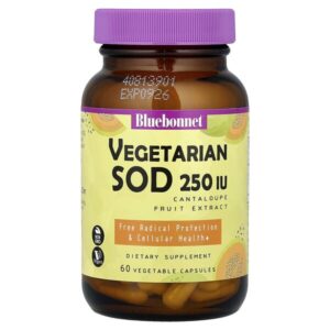 Super Fruit, Vegetarian SOD, экстракт плодов канталупы, 250 МЕ, 60 растительных капсул — Bluebonnet Nutrition