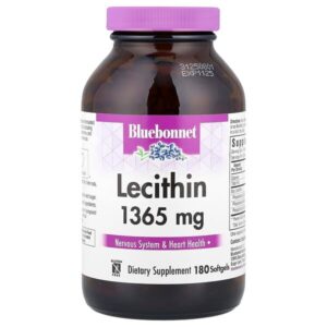 натуральный лецитин, 1365 мг, 180 мягких желатиновых капсул — Bluebonnet Nutrition