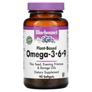 растительные омега-3-6-9 кислоты, 90 мягких желатиновых капсул — Bluebonnet Nutrition