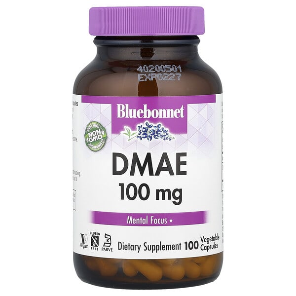 blb01090_v_56.jpg ДМАЭ (диметиламиноэтанол), 100 мг, 100 растительных капсул — Bluebonnet Nutrition