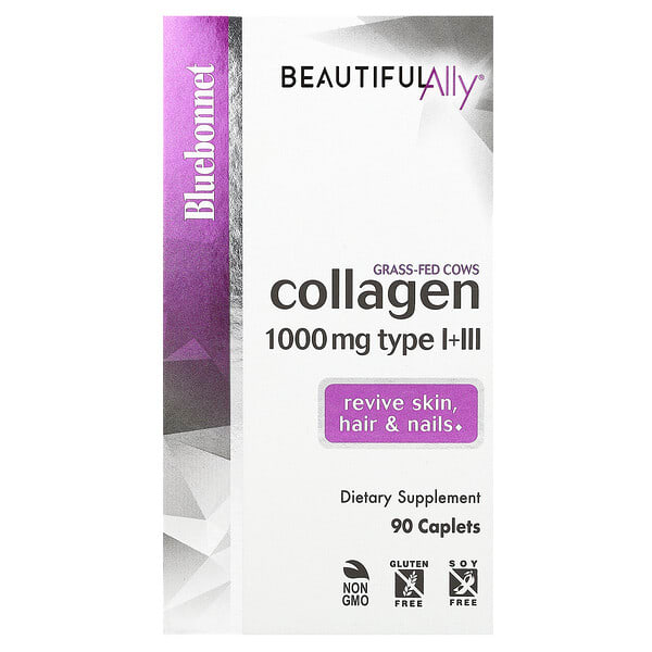 blb01516_v_35.jpg Beautiful Ally, коллаген типа I и III, 1000 мг, 90 капсул — Bluebonnet Nutrition