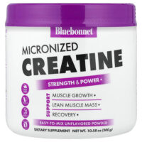 микронизированный креатин в порошке, без добавок, 300 г (10,58 унции) — Bluebonnet Nutrition