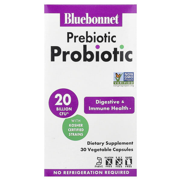 blb03024_v_13.jpg пребиотик и пробиотик, 30 растительных капсул — Bluebonnet Nutrition