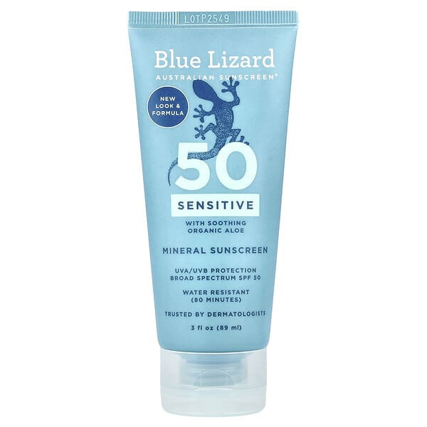 blz04630_v_8.jpg солнцезащитное средство, для чувствительной кожи, SPF 50, 89 мл (3 жидк. унции) — Blue Lizard Australian Sunscreen