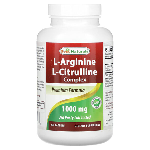 bnr01152_v_8.jpg L-аргинин, комплекс L-цитруллина, 1000 мг, 250 таблеток — Best Naturals