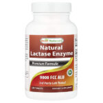 Натуральный фермент лактаза, 9000 FCC ALU, 180 таблеток — Best Naturals