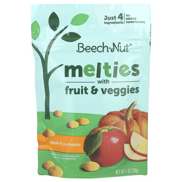 bnu04102_v_12.jpg Melties с фруктами и овощами, от 8 месяцев, яблоко и тыква, 28 г (1 унция) — Beech-Nut