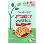 Jammin 'Waffles, для детей от 12 месяцев, груша и малина, 5 пакетиков по 16 г (0,56 унции) — Beech-Nut