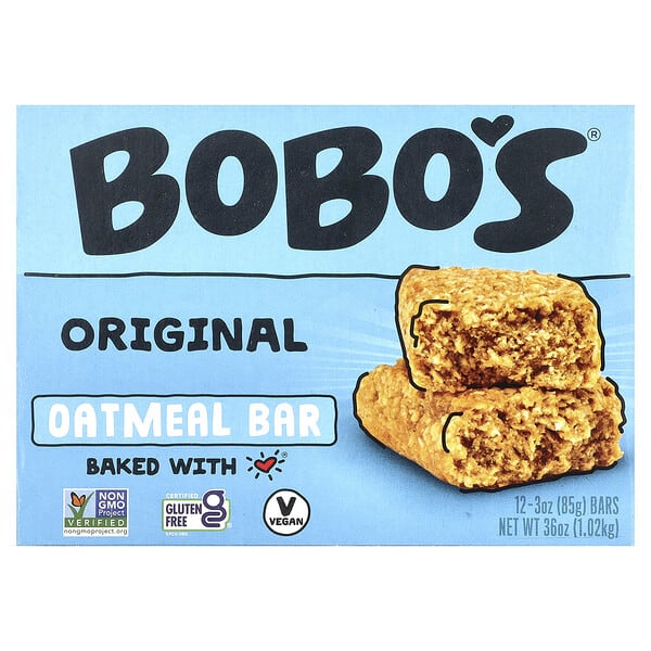 bob00011_v_38.jpg Оригинальные овсяные батончики, 12 батончиков, 85 г (3 унции) — Bobo's Oat Bars