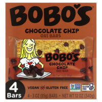Овсяные батончики с шоколадной крошкой, 4 батончика по 85 г (3 унции) — Bobo's Oat Bars