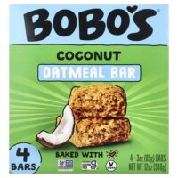 овсяный батончик, кокос, 4 батончика по 85 г (3 унции) — Bobo's Oat Bars