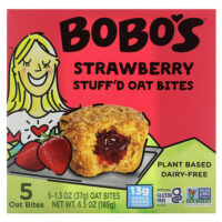 Овсяные кусочки с начинкой, клубника, 5 кусочков, по 37 г (1,3 унции) — Bobo's Oat Bars