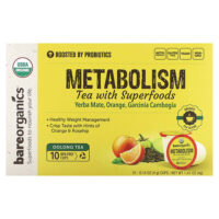 Metabolism, чай с суперфудами, улун, 10 чашек по 4 г (0,14 унции) — BareOrganics
