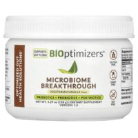 Microbiome Breakthrough, пребиотики, пробиотики и постбиотики, вегетарианская ваниль, 150 г (5,29 унции) — BIOptimizers