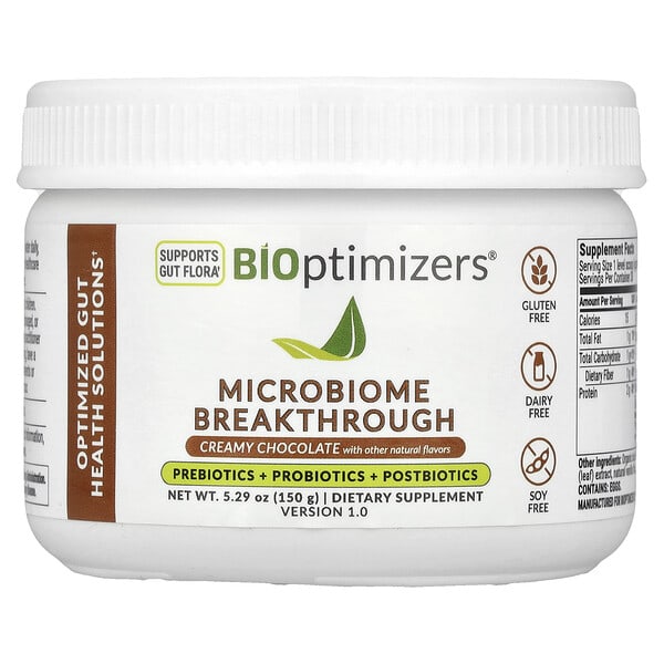 boz11668_v_8.jpg Microbiome Breakthrough, пребиотики, пробиотики и постбиотики, сливочный шоколад, 150 г (5,29 унции) — BIOptimizers