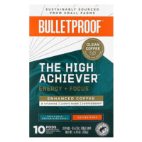 The High Achiever, кофе в капсулах, средней и темной обжарки, 10 капсул по 13 г (0,47 унции) — BulletProof