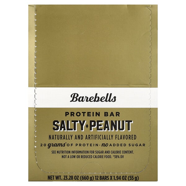 bqr42965_v_20.jpg Protein Bar, Salty Peanut, 12 Bars, 1.94 oz (55 g) — Barebells