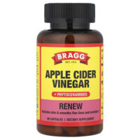 Renew, яблочный уксус с фитокерамидами, 90 капсул — Bragg