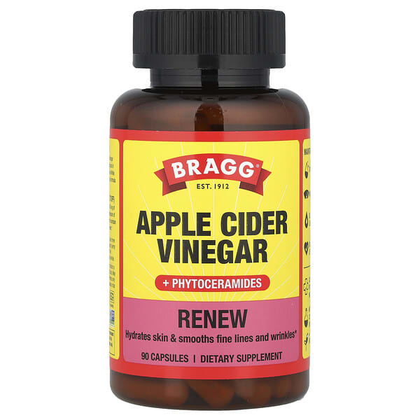 bra09007_v_25.jpg Renew, яблочный уксус с фитокерамидами, 90 капсул — Bragg