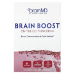 Brain Boost, напиток для мозга, который можно взять с собой, без кофеина, 10 пакетиков — BrainMD