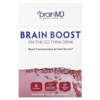 Brain Boost, напиток для мозга, который можно взять с собой, без кофеина, 10 пакетиков — BrainMD