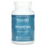 Бетаин TMG, 60 веганских капсул (500 мг в каждой капсуле) — BrainMD