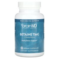 Бетаин TMG, 60 веганских капсул (500 мг в каждой капсуле) — BrainMD