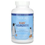 Kids', Neurovite, мультивитаминный комплекс, со вкусом цитрусовых, 120 жевательных таблеток в виде пингвина — BrainMD