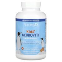 Kids', Neurovite, мультивитаминный комплекс, со вкусом цитрусовых, 120 жевательных таблеток в виде пингвина — BrainMD