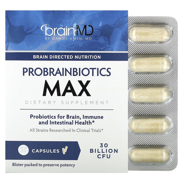 brd00348_v_11.jpg Probrainbiotics Max, 30 млрд КОЕ, 30 капсул — BrainMD