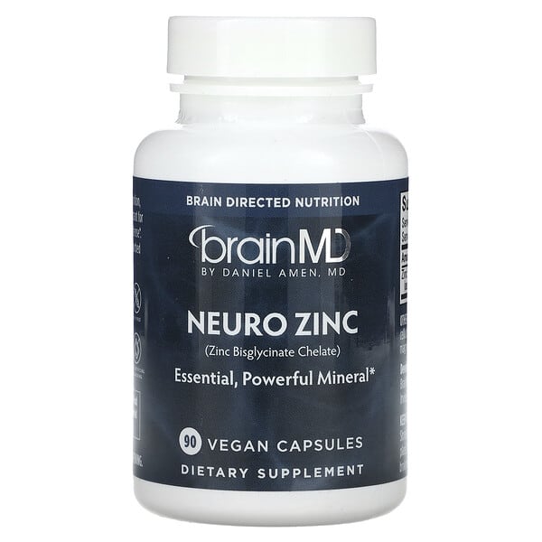 brd00351_v_8.jpg Neuro Zinc (хелат бисглицината цинка), 25 мг, 90 веганских капсул — BrainMD
