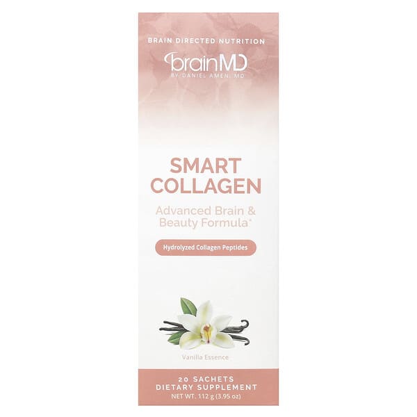 brd00365_v_18.jpg Smart Collagen, ванильная эссенция, 20 пакетиков по 5,6 г — BrainMD