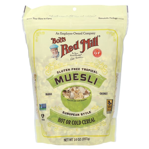 brm00368_v_7.jpg тропические мюсли без глютена, со вкусом манго и кокоса, 397 г (14 унций) — Bob's Red Mill