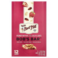 Bob's Bar™, арахисовая паста, желе и овсянка, 12 батончиков по 50 г (1,76 унции) — Bob's Red Mill