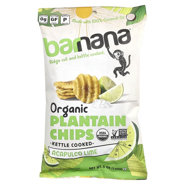 brn00388_v_12.jpg Barnana, органические чипсы из плантана, со вкусом лайма «Акапулько», 140 г