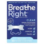 Полоски для носа, средние / средние, прозрачные, 30 полосок — Breathe Right