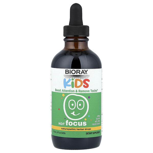 bry56865_v_51.jpg Kids, NDF® Focus, детская добавка для повышения внимательности, со вкусом цитрусовых, 118 мл (4 жидк. унции) — Bioray