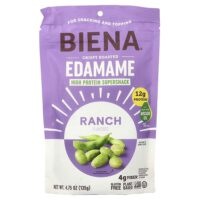 хрустящие обжаренные бобы эдамаме, ранчо, 135 г (4,75 унции) — BIENA