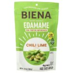 хрустящие обжаренные бобы эдамаме, чили и лайм, 135 г (4,75 унции) — BIENA