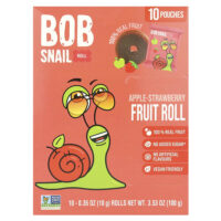 Фруктовые рулеты, яблоко-клубника, 10 пакетиков по 10 г (0,35 унции) — Bob Snail