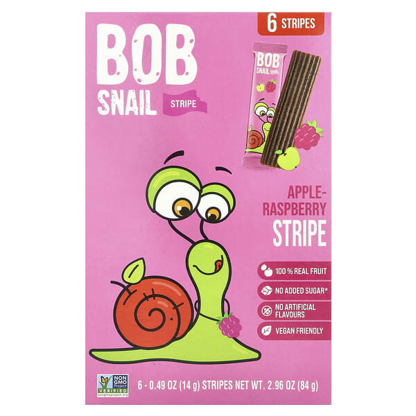 bsl66951_v_37.jpg Fruit Stripe, яблоко и малина, 6 шт., 14 г (0,49 унции) — Bob Snail
