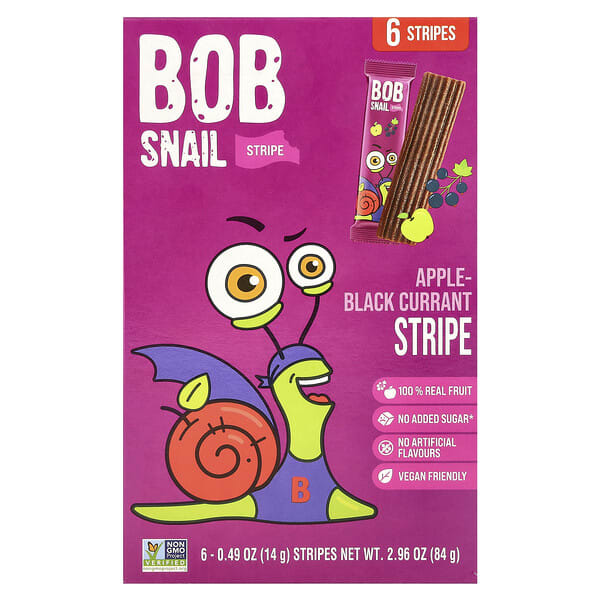 bsl66952_v_38.jpg Fruit Stripe, яблоко и черная смородина, 6 шт., 14 г (0,49 унции) — Bob Snail
